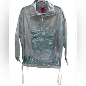 Vintage Nike Women’s Small Metallic Blue Fashion 1/4 Zip Windbreaker Jacket